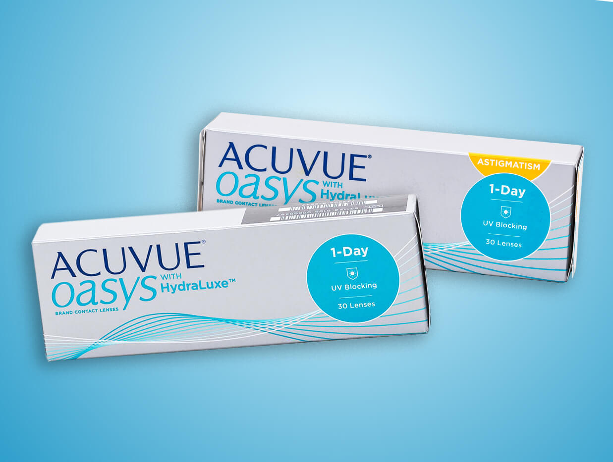 Pakning med kontaktlinser for Acuvue Oasys med HydraLuxe.