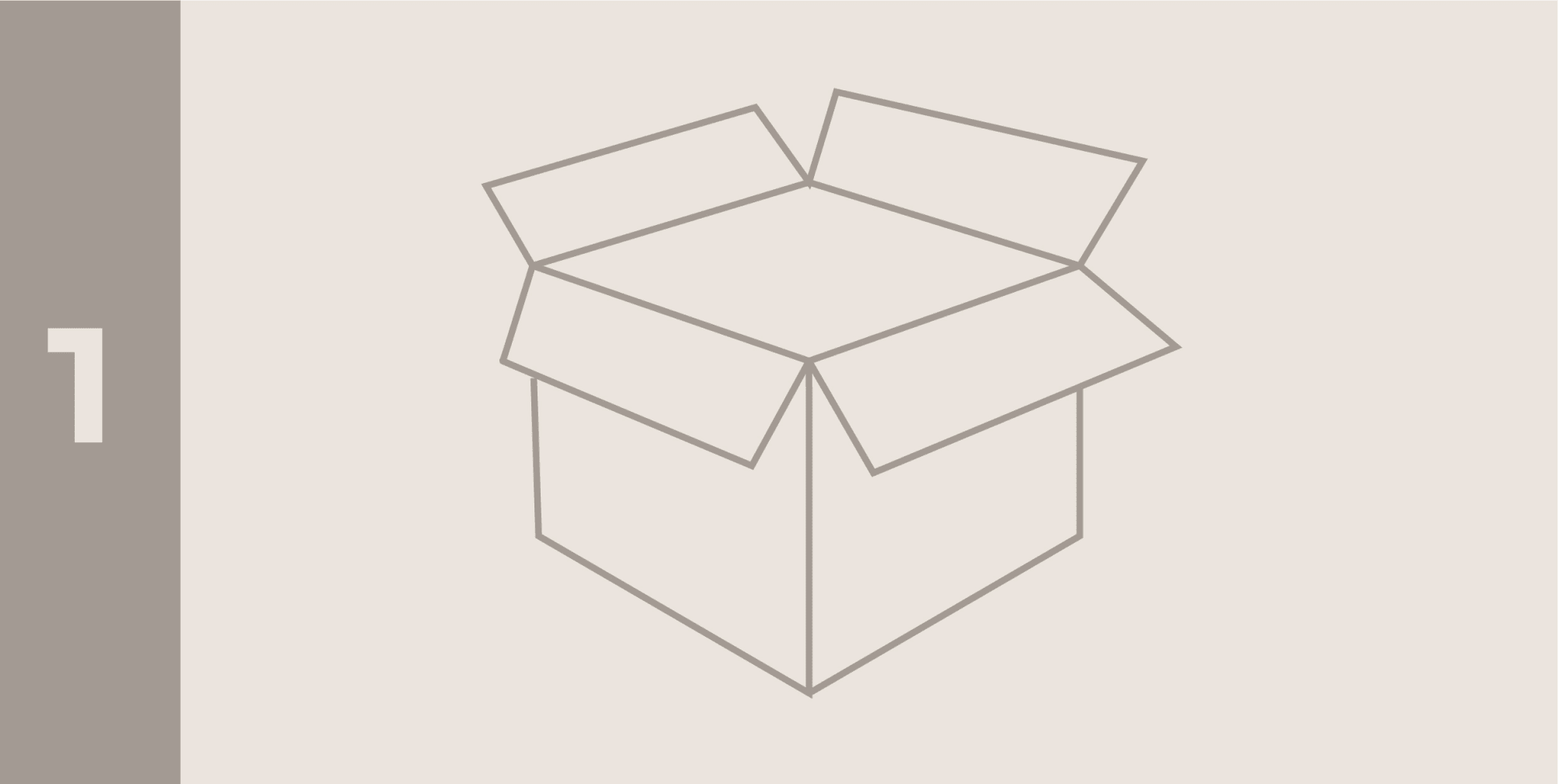 Illustration av en öppen kartong.