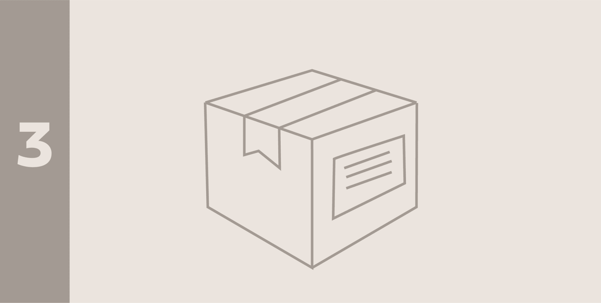 Illustration av en sluten kartong.