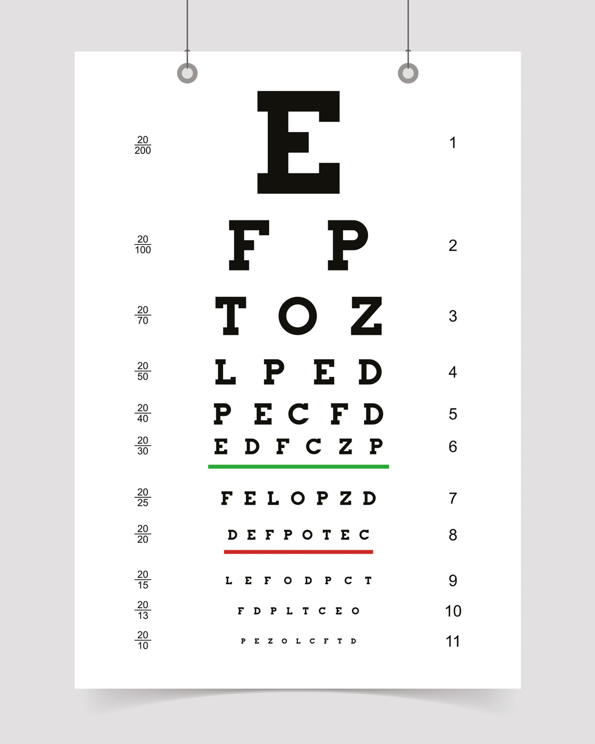 Bilde av en optikertavle.