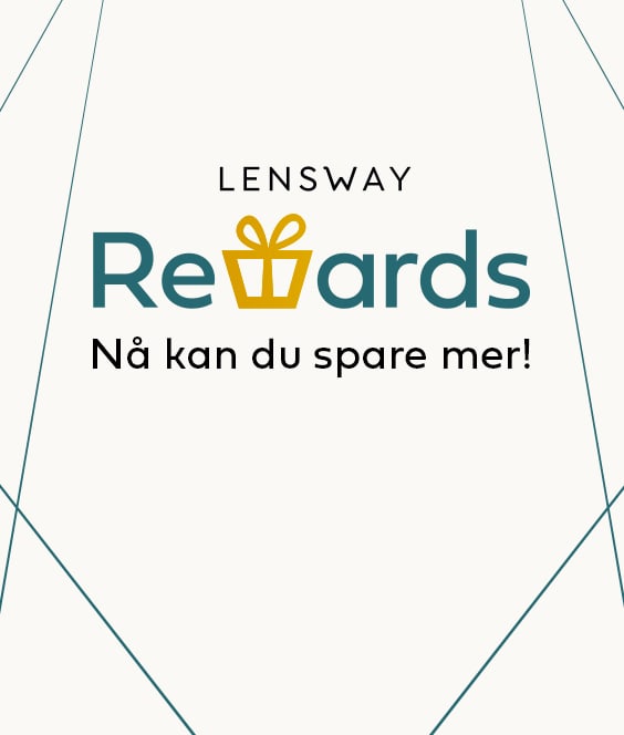 Logo for Lensway Reward med teksten: Nå kan du spare mer!