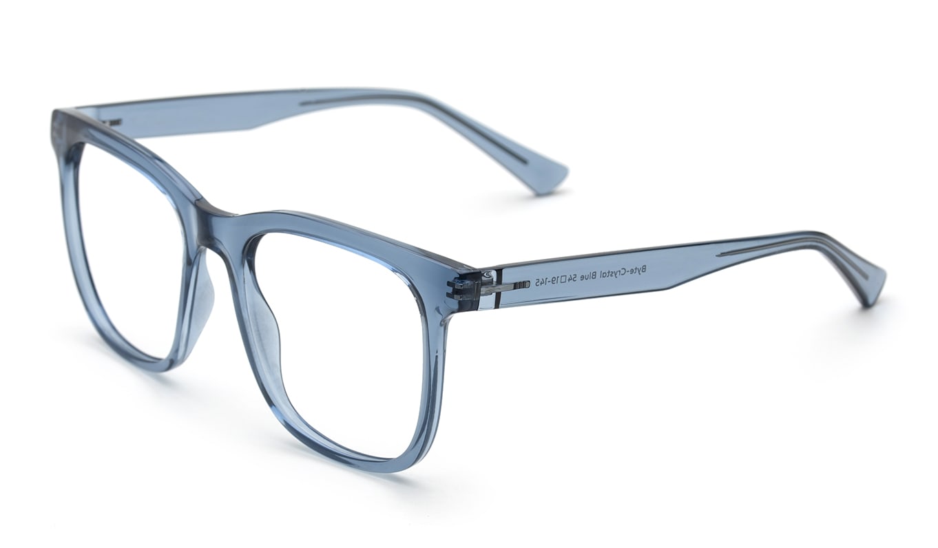 Blå firkantede briller i acetat