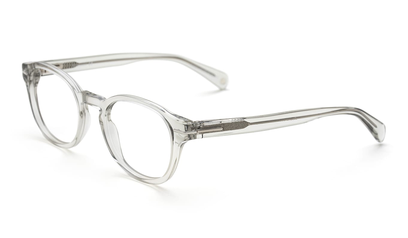 Transparente briller i lys grå tone