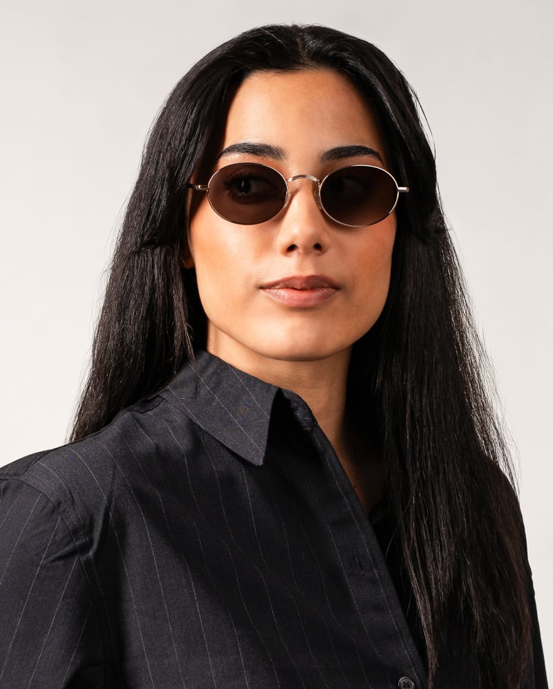 A woman wearing Dagg CJ2428 sunglasses.